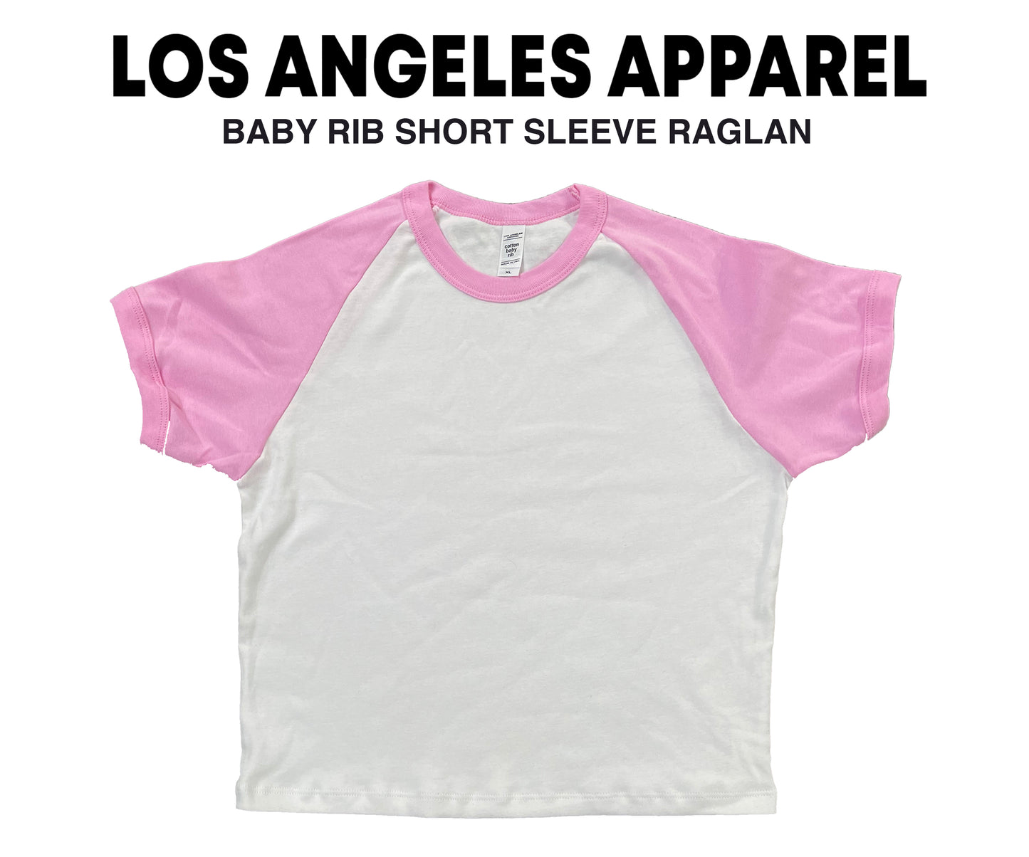 Los Angeles Apparel 43077 - Baby Rib Short Sleeve Cropped Raglan - Print Size 8" x 10"