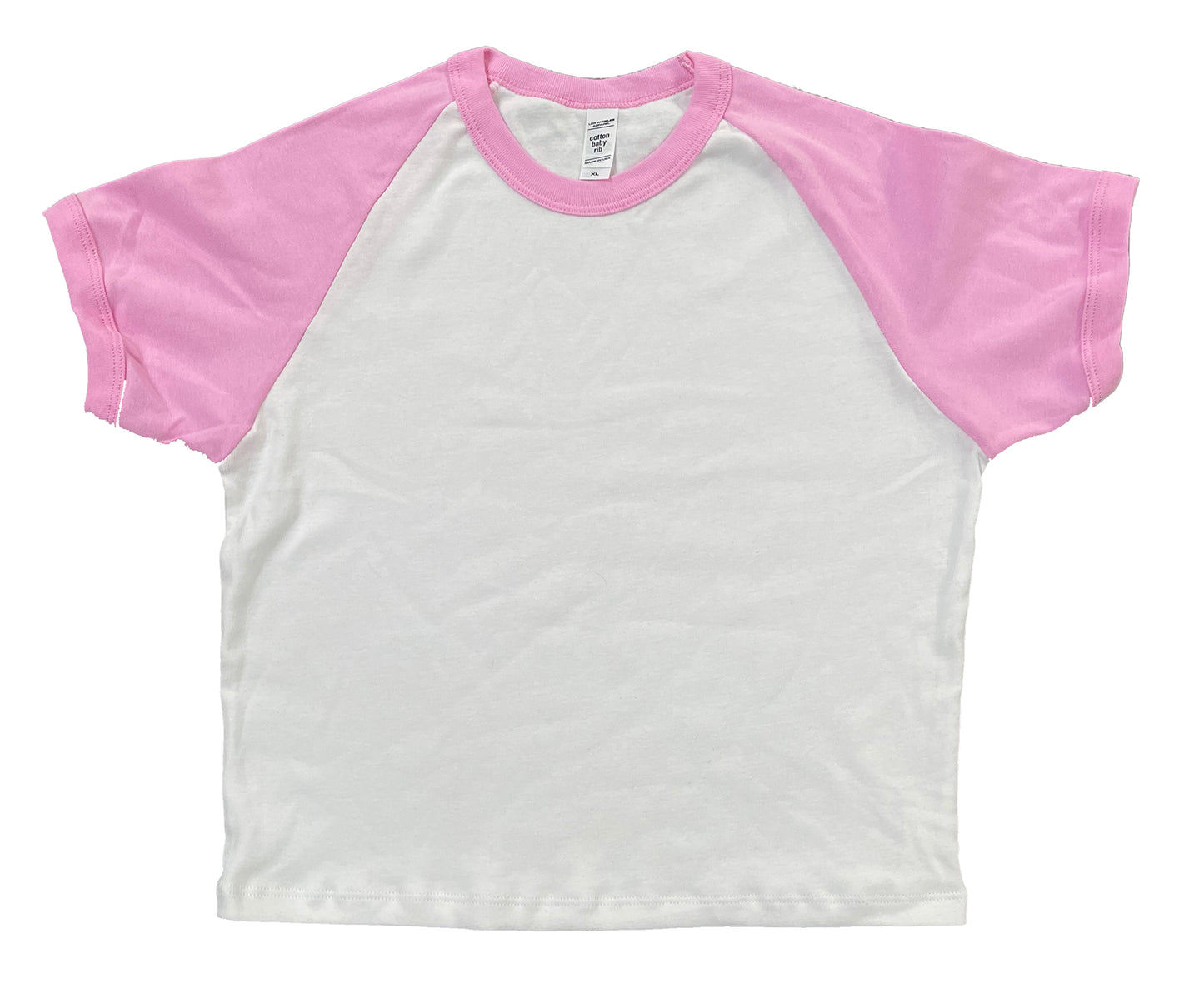 Los Angeles Apparel 43077 - Baby Rib Short Sleeve Cropped Raglan - Print Size 8" x 10"