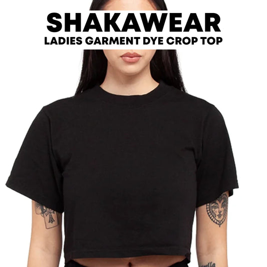 Women's Garment-Dye Crop T-Shirt - Shaka Wear SHGDC - Print Size 15"x11"