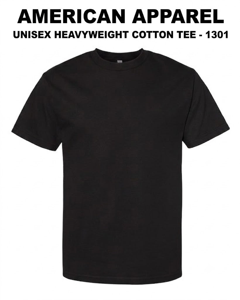 American Apparel Unisex Heavyweight Cotton Tee - 1301 (16 x 21)