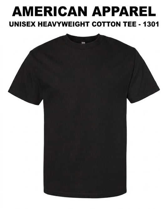 American Apparel Unisex Heavyweight Cotton Tee - 1301 (16 x 21)